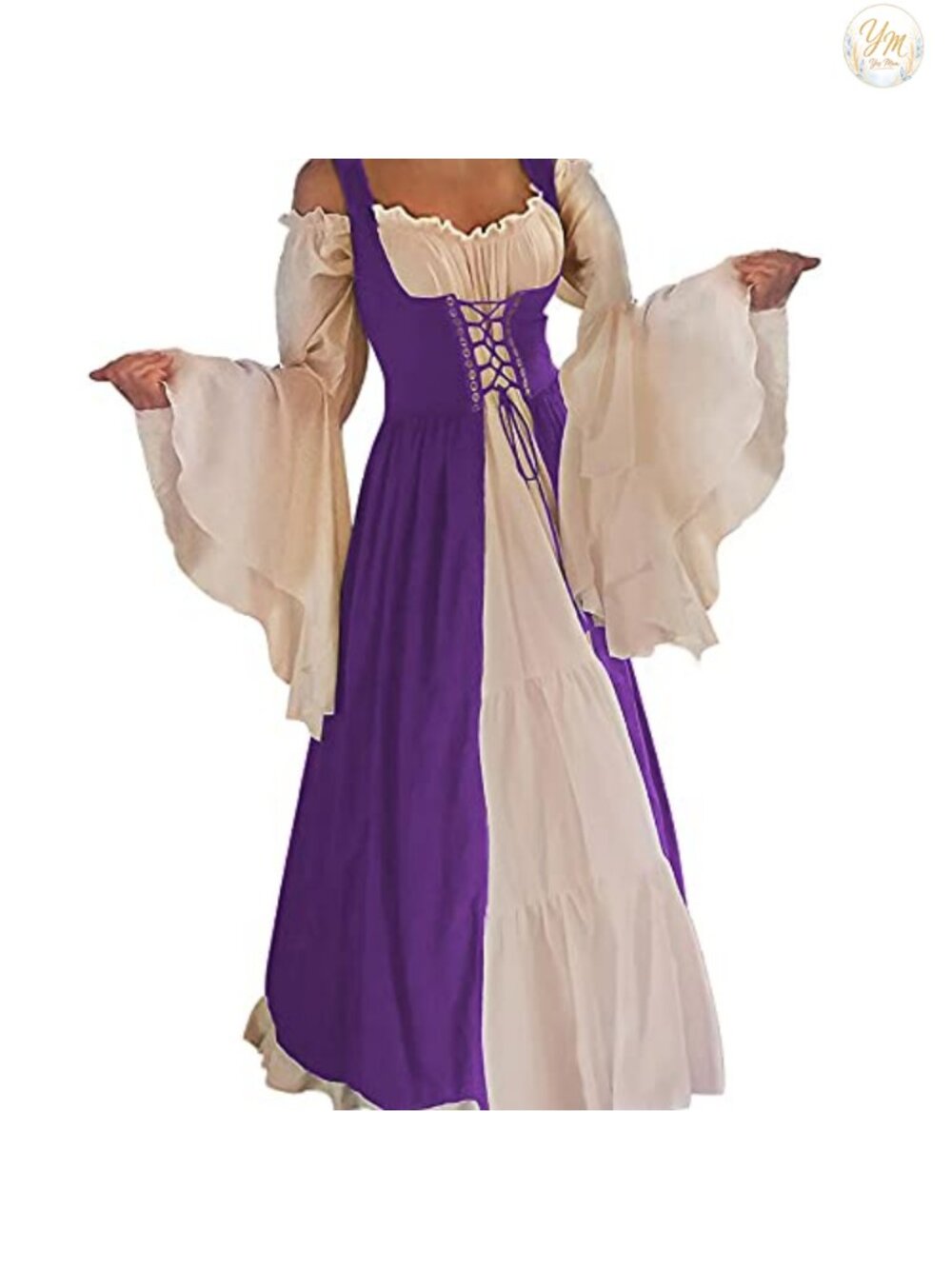 Medieval Renaissance Cosplay Over Dress Long Flare Sleeve Floor Length